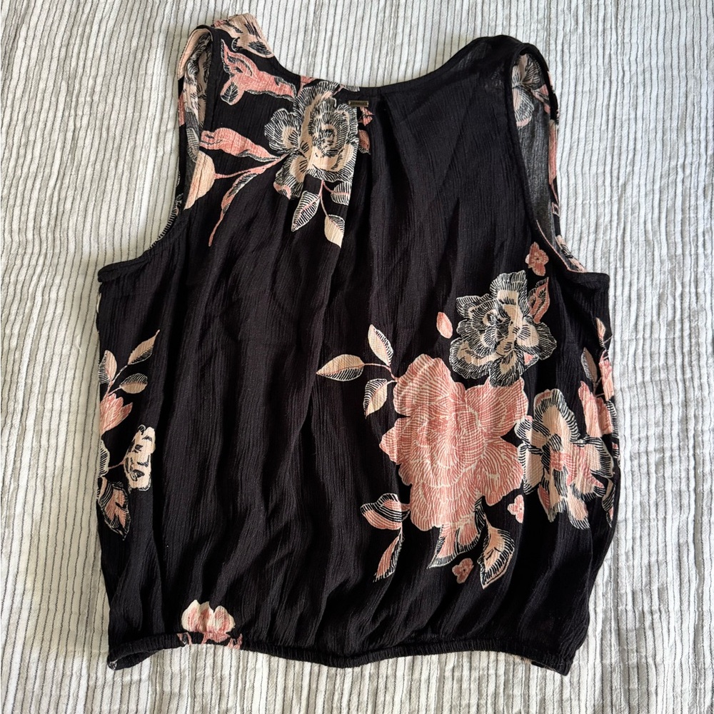 Oneill Black Floral Sleeveless Top